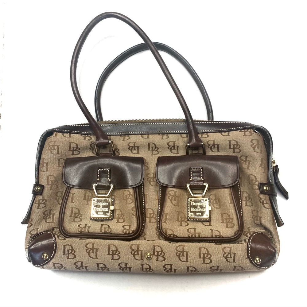 Dooney And Bourke Brown Signature Hand Bag
